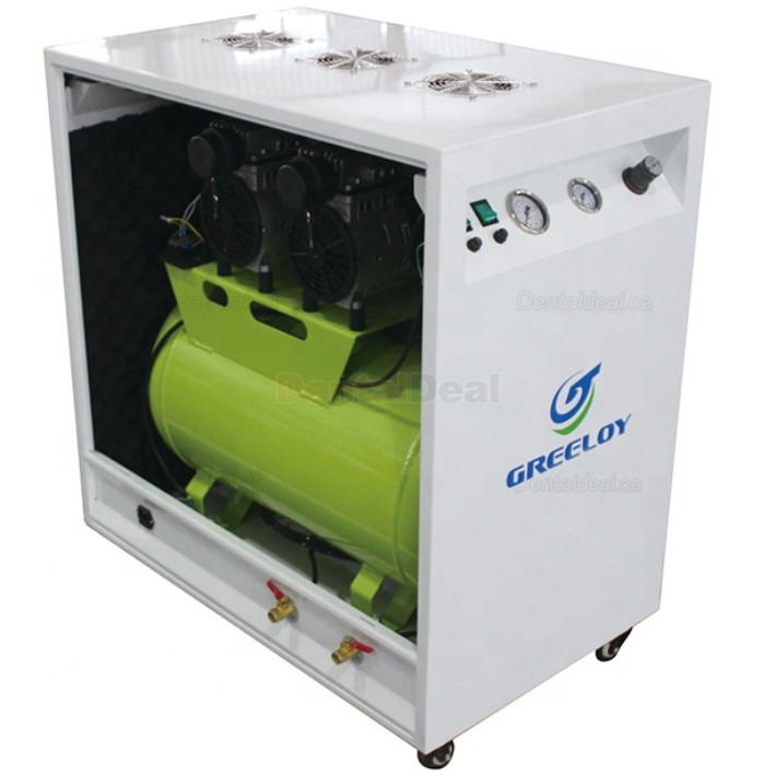 Greeloy&reg; GA-82X 1600W/2HP Silent Dental Oilless Air Compressor with Silent Cabinet